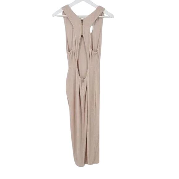 NWT Rumer Rosa Sleeveless Scoop Neck Maxi Dress Open Back Side Split Nude XL - Picture 15 of 16
